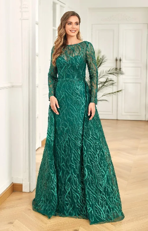 High Couture NR2224 Long Sleeve Formal Evening Dress