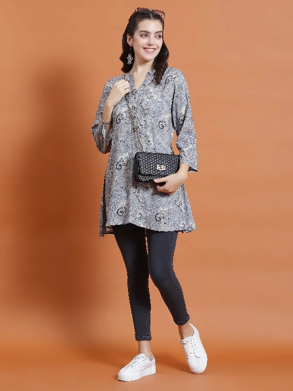 Women Blue Paisley Print Tunic