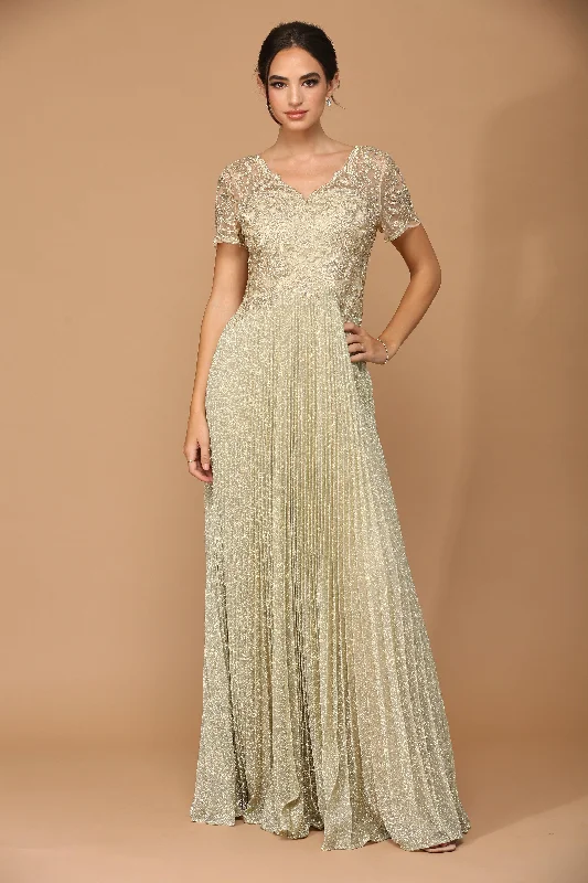 Mother of the Bride Long Formal Metallic Dress Sale