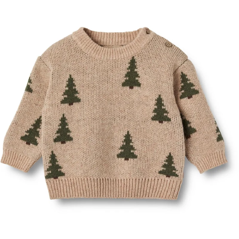 Wheat Offwhite Jacquard Pullover Tree