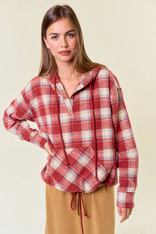 Lightweight Pullover Flannel Hoodie