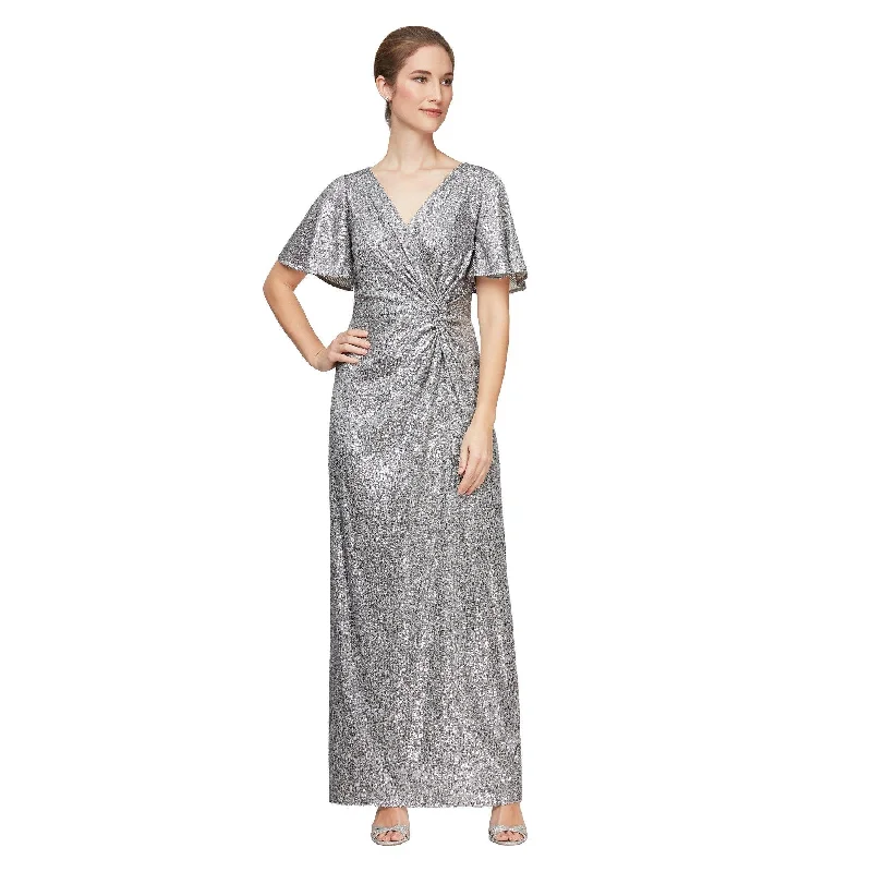 Alex Evenings AE8196677 Long Formal Flutter Sleeve Gown Sale