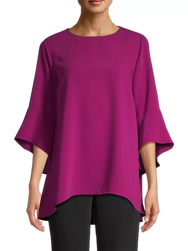 Julia Matte Crepe Tunic In Berry