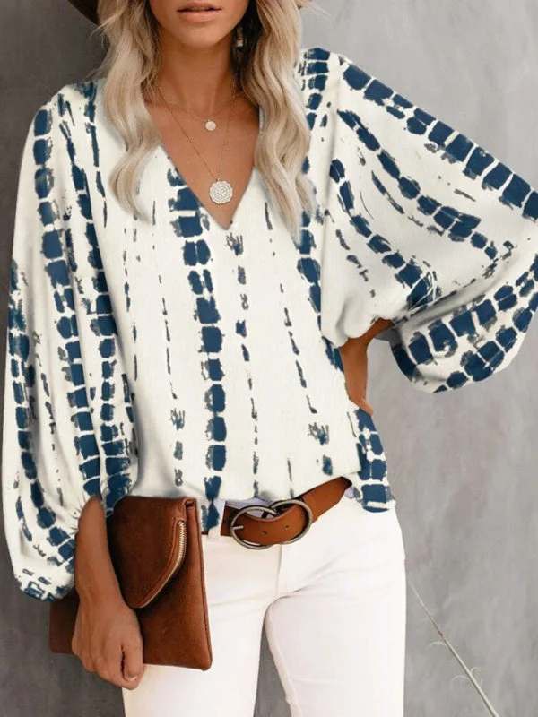 Ruffle-Detail V-Neck Tunic Top