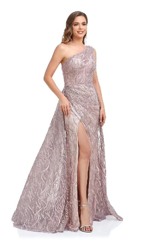 High Couture NR2223 Long One Shoulder Formal Prom Dress