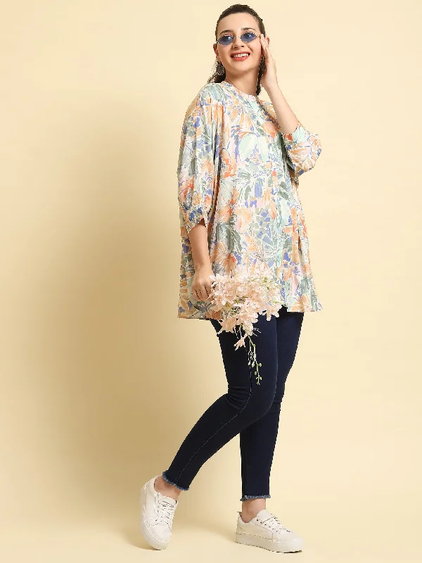 Women Multicolor Abstract Printed Tunic