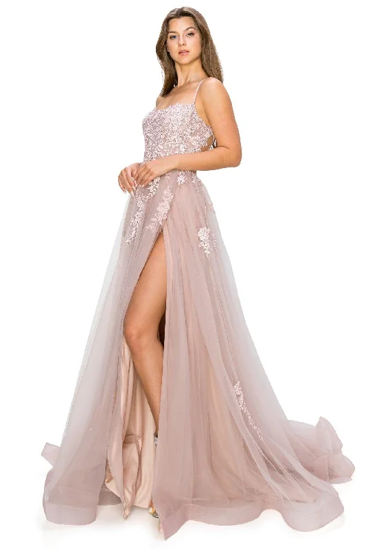 Cinderella Couture CC8031J Sleeveless Slit Gown