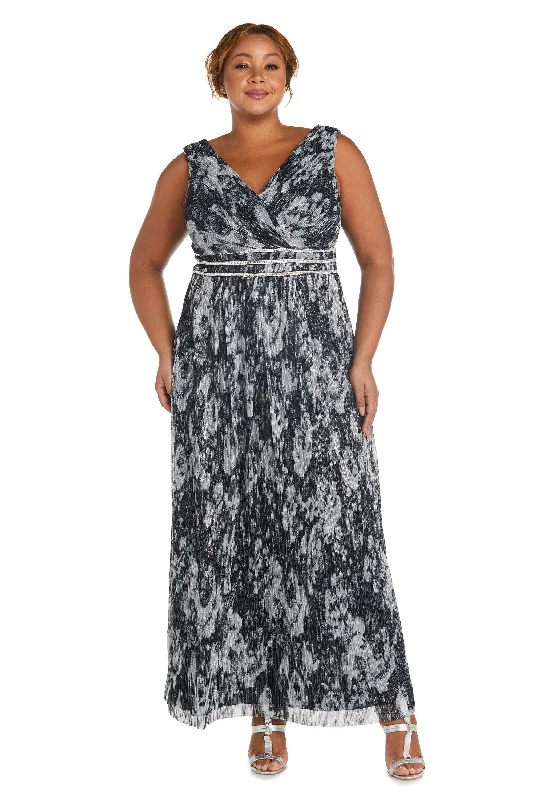 R&M Richards 7178W Long Plus Size Metallic Dress Sale