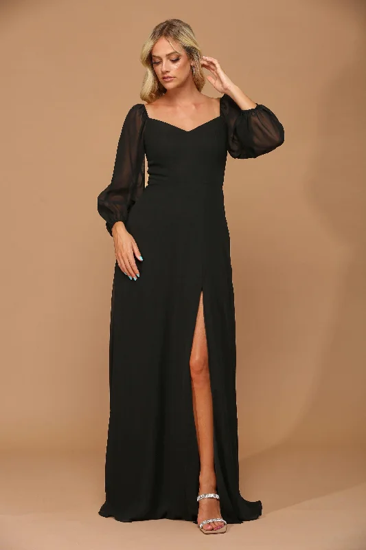 Long Sleeve Formal Chiffon Dress Sale