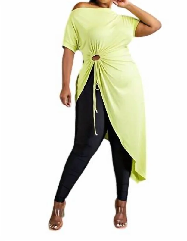 To The Point Tunic Top - Plus In Neon Yellow