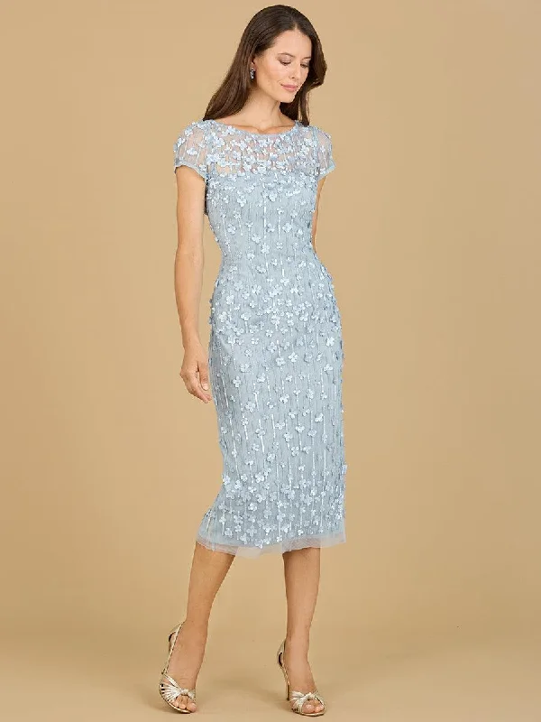 Lara Dresses 29186 Cap Sleeve Cocktail Midi Dress