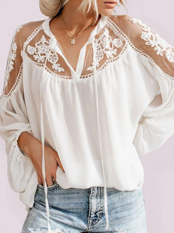 Experience effortless style with our Sexy Lace Pullover T-Shirt Blouse!