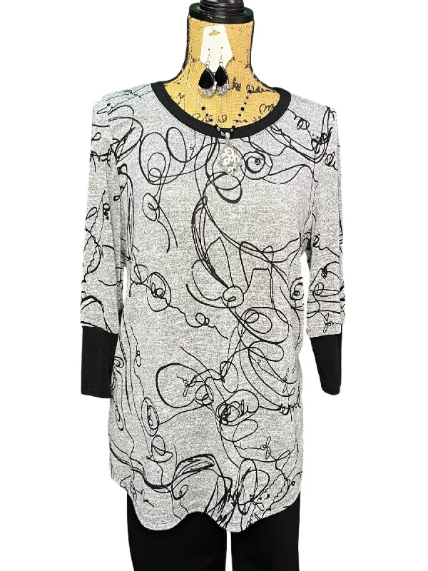 Women Cherish This Moment Tunic In Grey/black