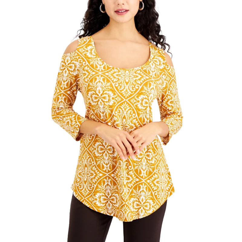 JM COLLECTION - Printed 3/4-Sleeve Tunic