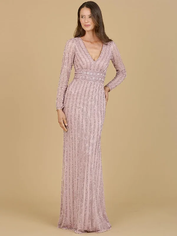 Lara Dresses 29203 Long Sleeve Beaded Evening Gown