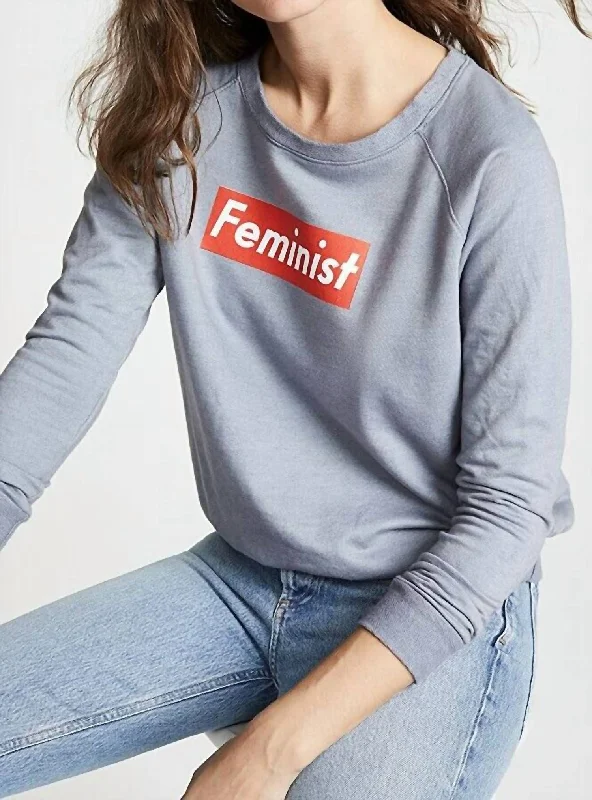 Femme Feminist Pullover Sweatshirt In Gray