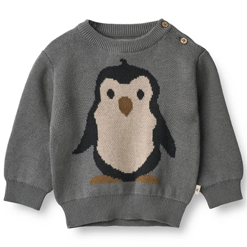 Wheat Autumn Sky Penguin Jacquard Pullover