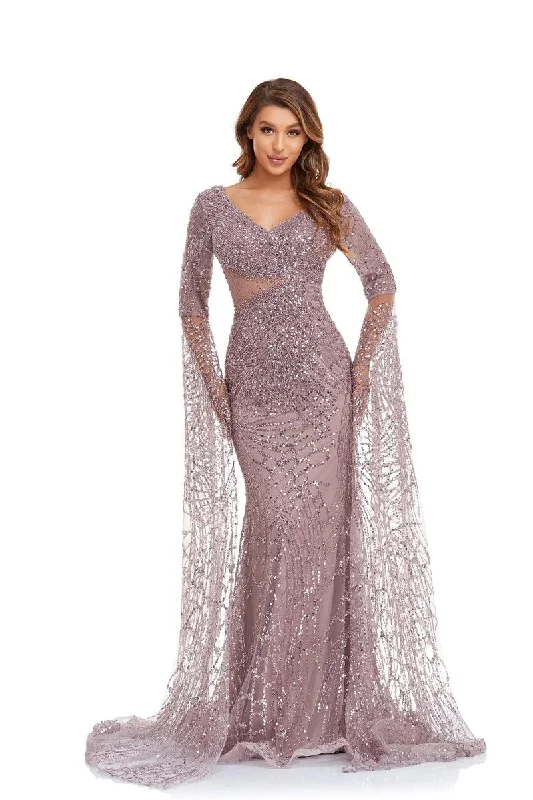 High Couture NR2252 Prom Long Sleeve Formal Beaded Dress