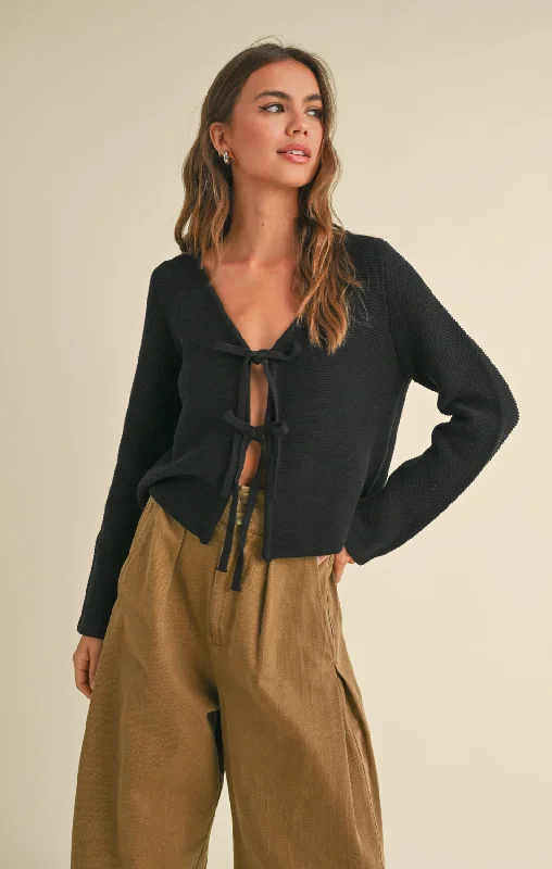 Katie Long Sleeve Knit Tie Top