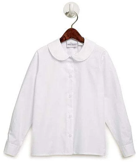 Ladies' Round Collar School Uniform BloUSe Long Sleeve