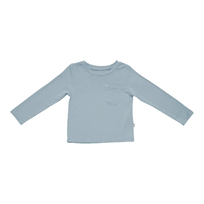 Long Sleeve Toddler Crew Neck Tee in Fog