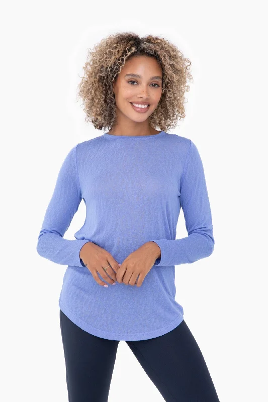 Periwinkle Blue Long Sleeve Activewear Top | Boutique Elise | Lana