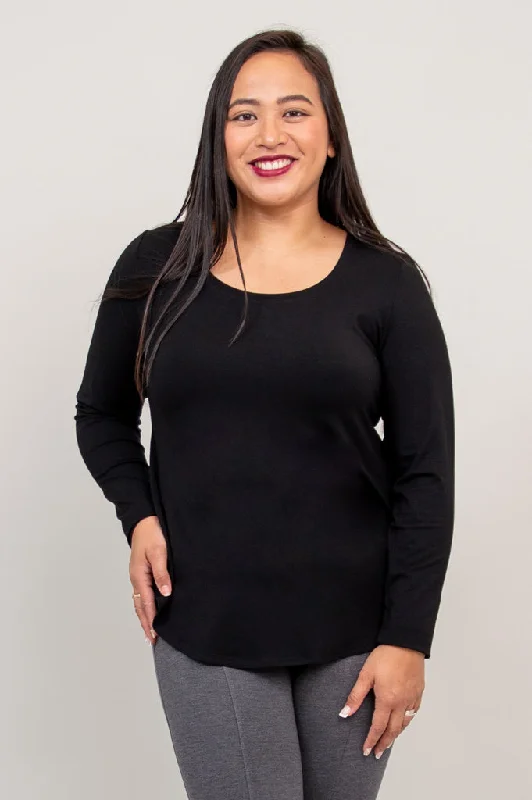 Tessa Long Sleeve, Black, Bamboo