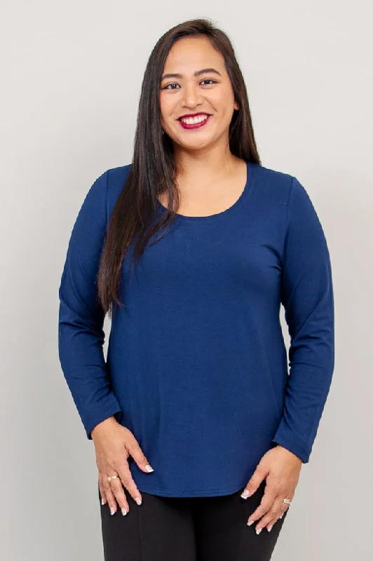 Tessa Long Sleeve, Indigo, Bamboo