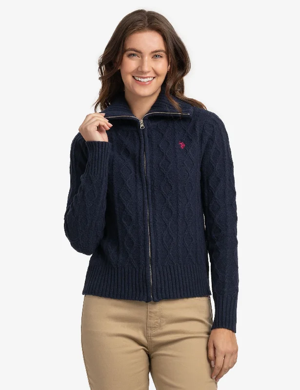 FULL ZIP CABLE SWEATER