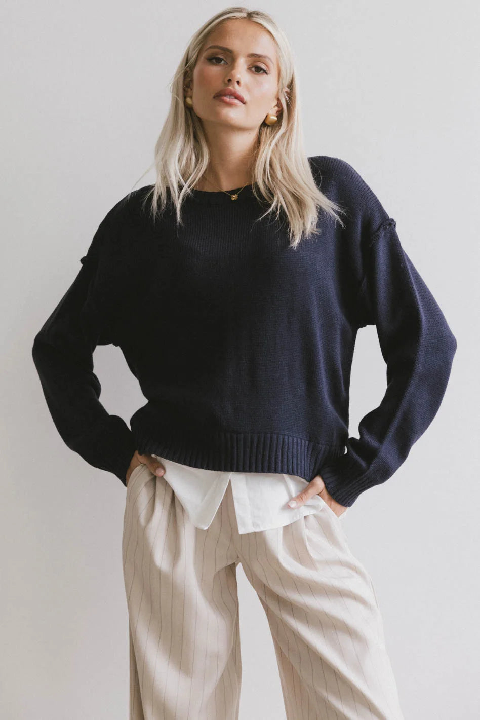 Marcel Knit Sweater in Navy