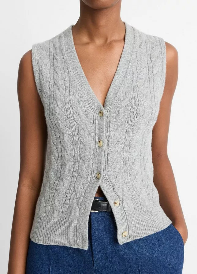 Cable Button Vest