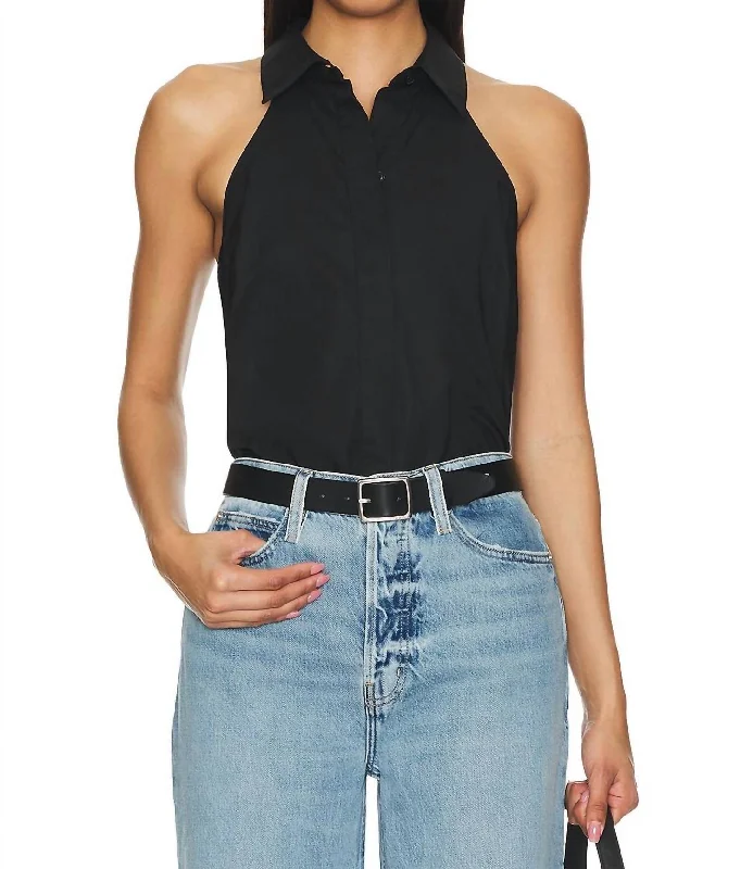 Adeline Sleeveless Shirt In Black