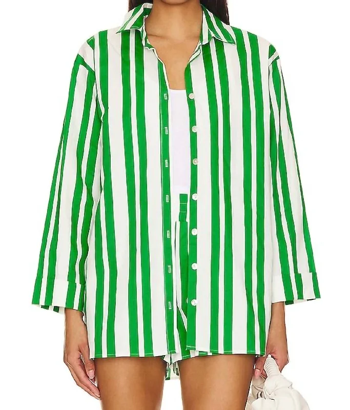 Berman Button Down Shirt In Center Court Stripe