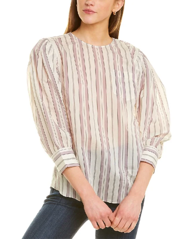 Brunello Cucinelli Striped Silk-Blend Shirt