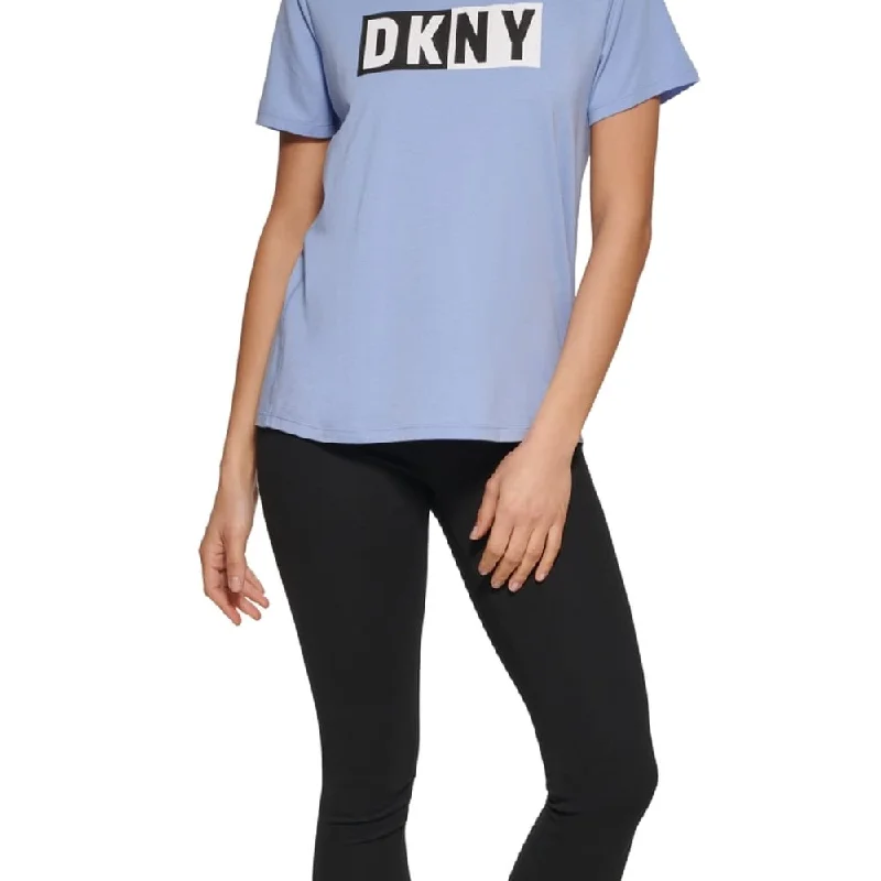 Dkny Women's Logo T Shirt Purple Size X-Small