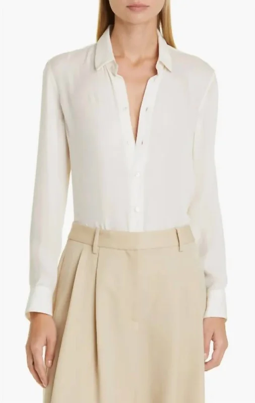 Gaia Slim Shirt In Ivory