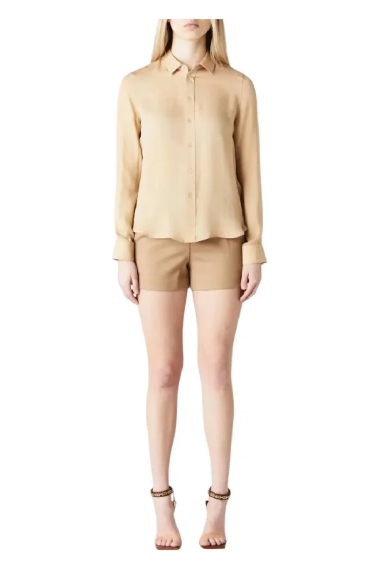 Gaia Slim Shirt In Khaki