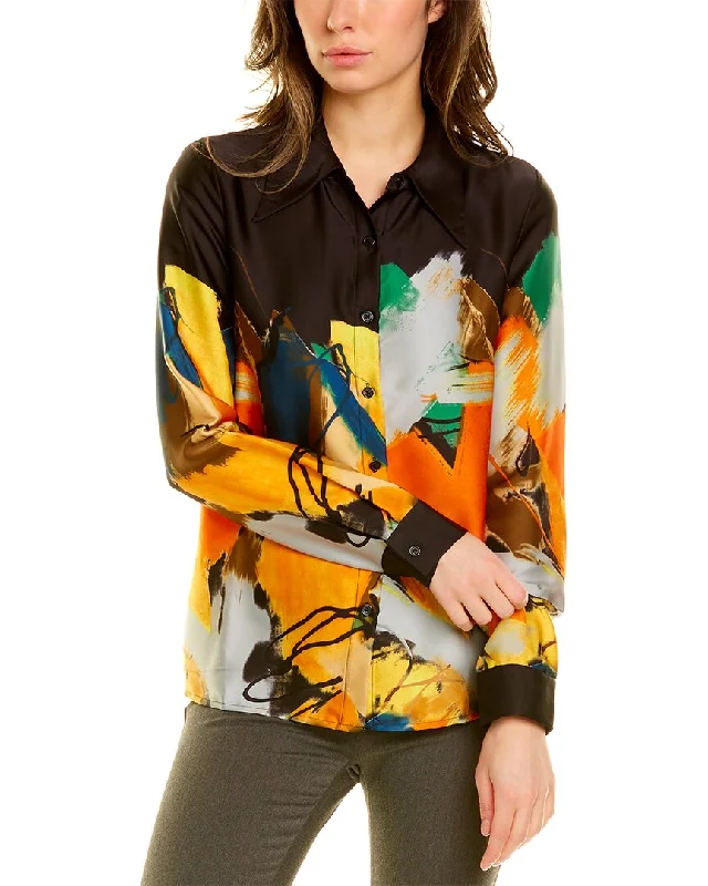 Gracia Colorful Painting Print Long Sleeve Shirt