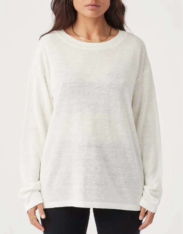 Hugo Long Sleeve T Shirt In Cream