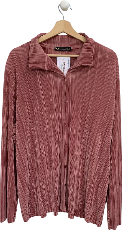 I Saw It First Pink Ribbed Shirt UK 24