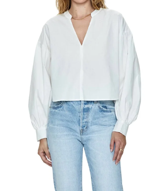 Lou Puff Sleeve Shirt In White