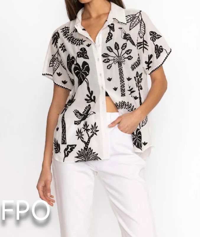 Luciana Dolman Shirt In White And Black