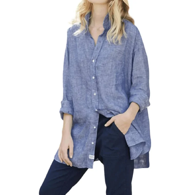 Mackenzie One-Size Button-Up Shirt In Fbln Famous Blue