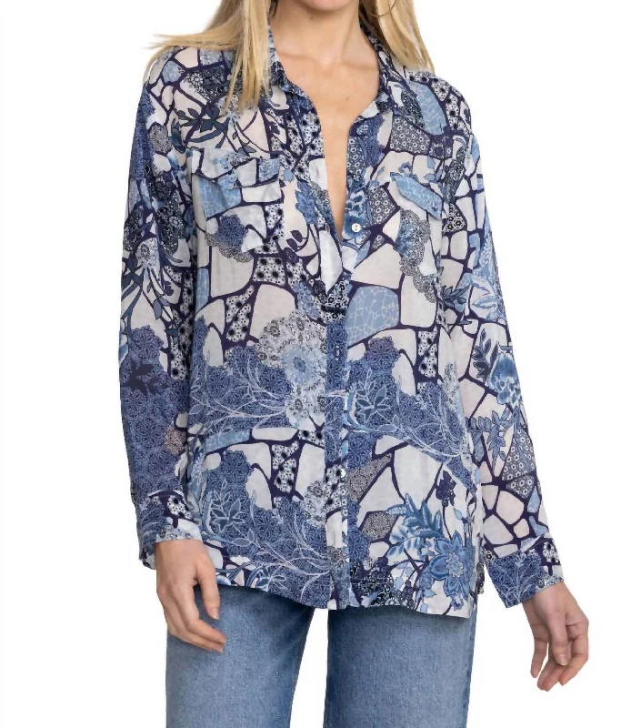 Moonlight Leya Button Up Shirt In Mti