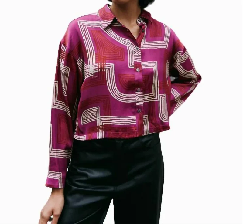 Polly Shirt In Maze Fuchsia