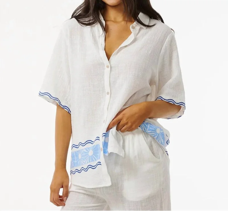 Santorini Sun Printed Shirt In 70 Blue