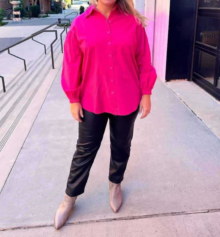 Sjp Button Down Shirt In Fuchsia