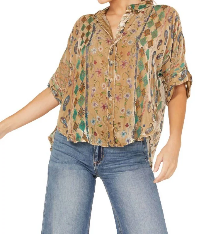 Sugar Burnout Lynn Shirt In Brown Multi