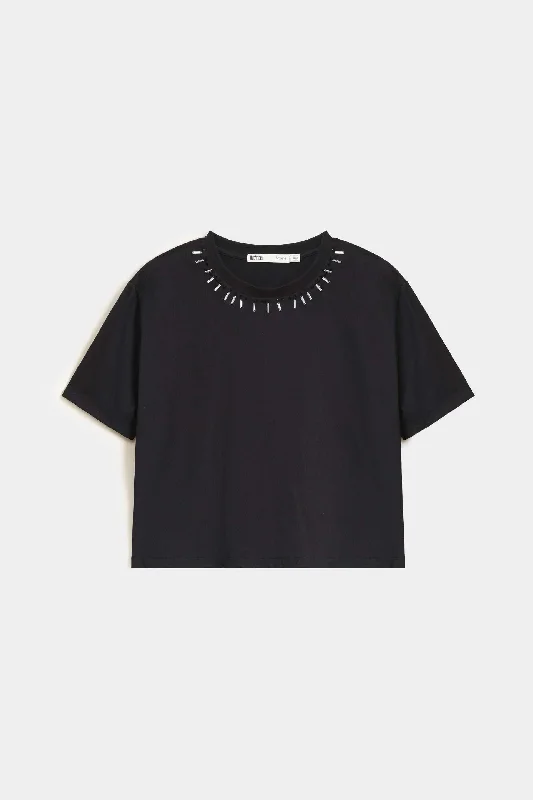 Super Cropped Embellished T-shirt