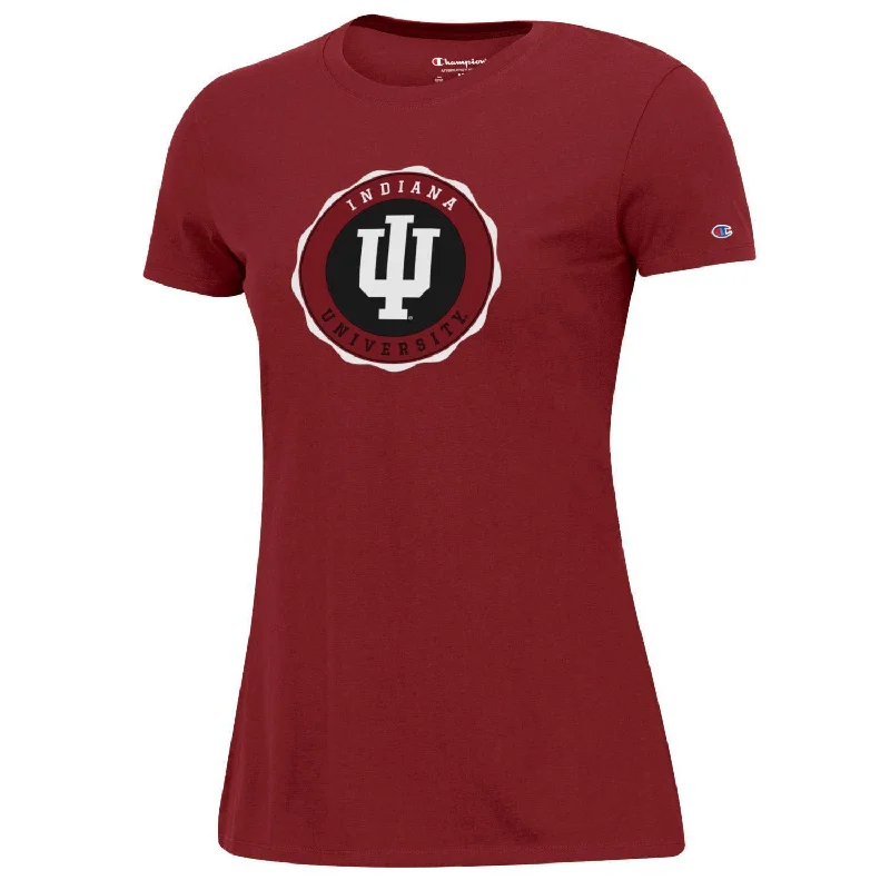 Ladies Indiana Hoosiers Distressed Short Sleeve T-Shirt